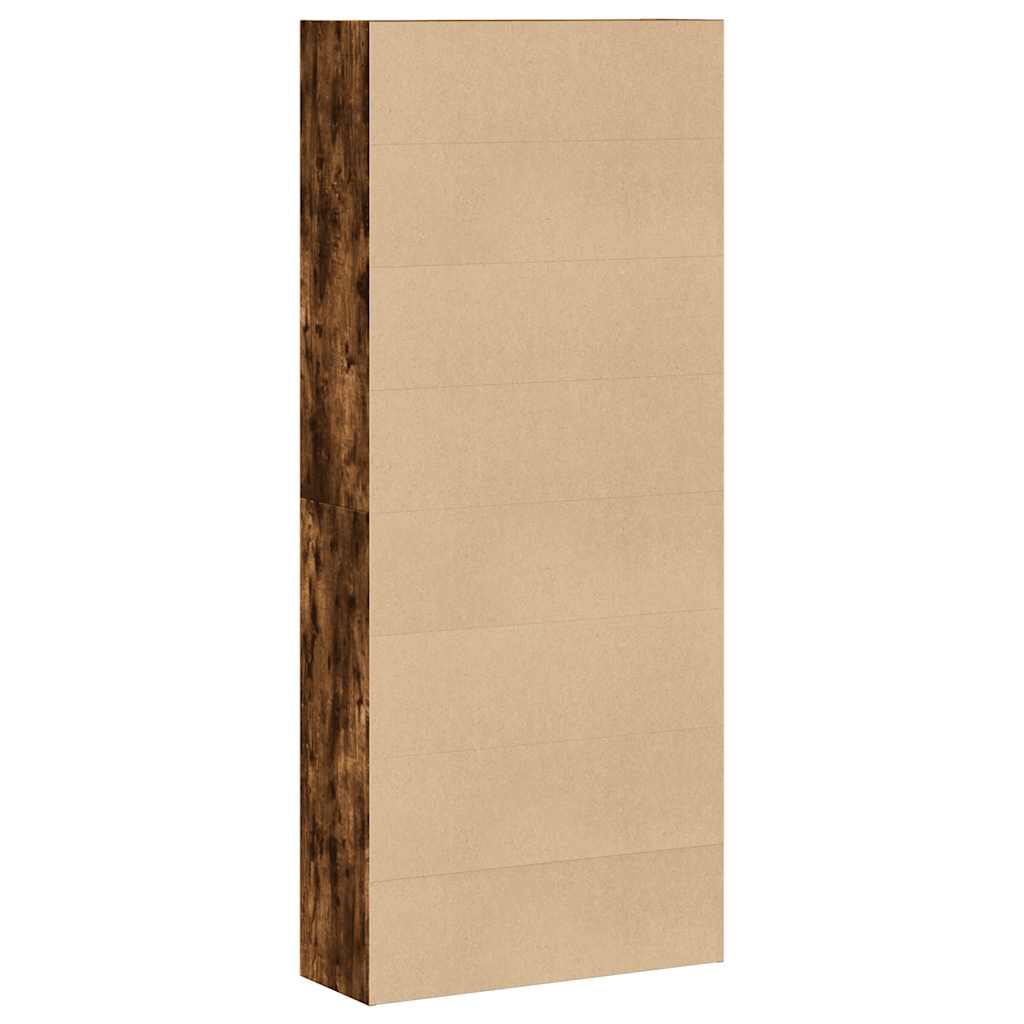 bogreol 80x30x189 cm konstrueret træ røget egetræ