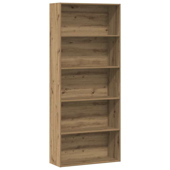 bogreol 80x30x189 cm konstrueret træ egetræsfarve