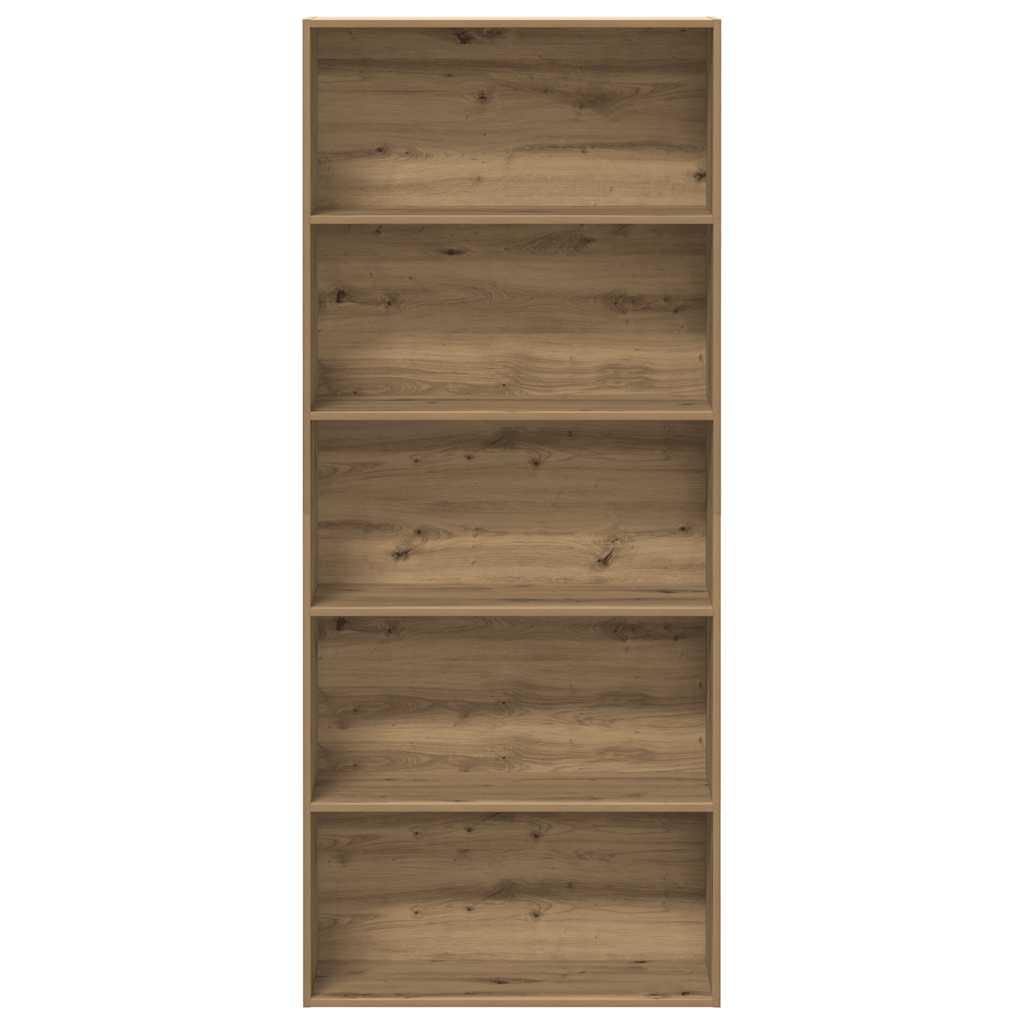 bogreol 80x30x189 cm konstrueret træ egetræsfarve