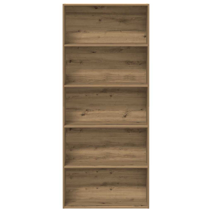 bogreol 80x30x189 cm konstrueret træ egetræsfarve