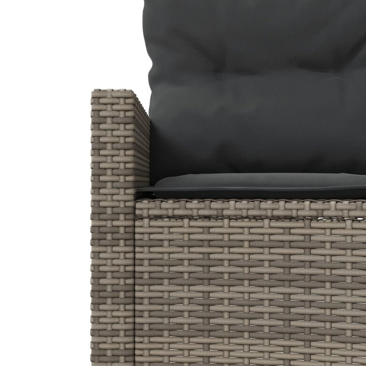 havesofa med bord og hynder halvrund polyrattan grå