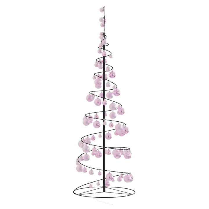 LED-juletræ med kugler 100 LED'er 150 cm varmt hvidt lys