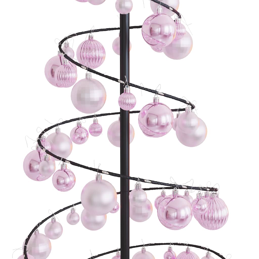 LED-juletræ med kugler 100 LED'er 150 cm varmt hvidt lys