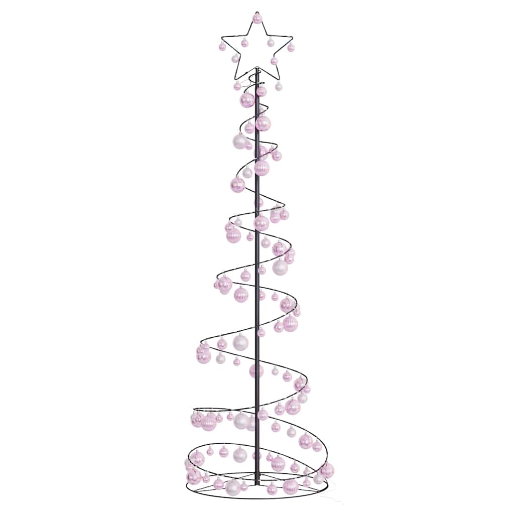 LED-juletræ med kugler 120 LED'er 180 cm varmt hvidt lys