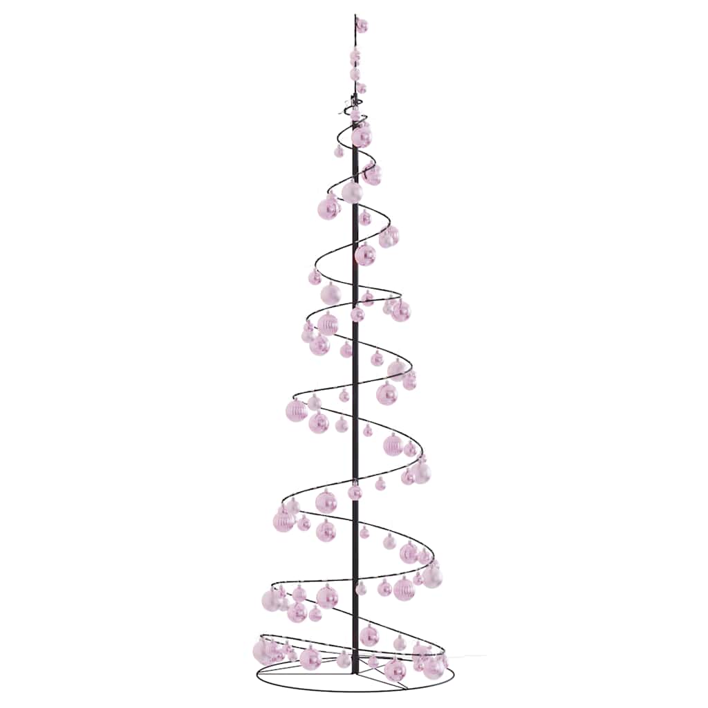 LED-juletræ med kugler 120 LED'er 180 cm varmt hvidt lys