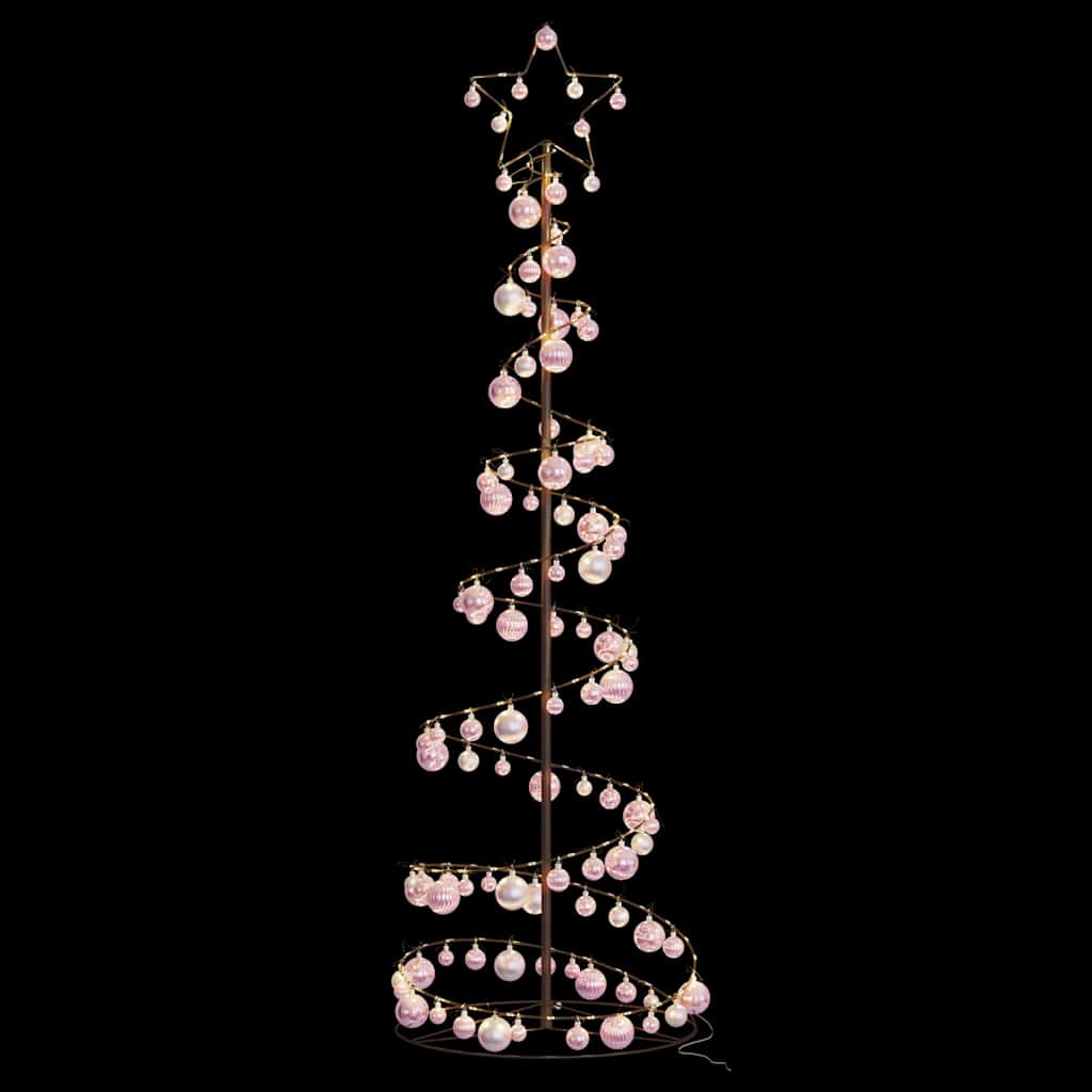 LED-juletræ med kugler 120 LED'er 180 cm varmt hvidt lys