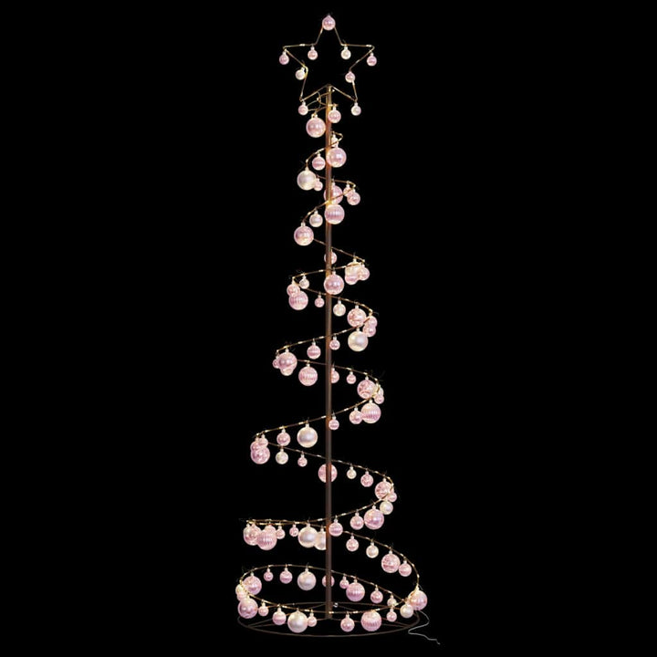LED-juletræ med kugler 120 LED'er 180 cm varmt hvidt lys