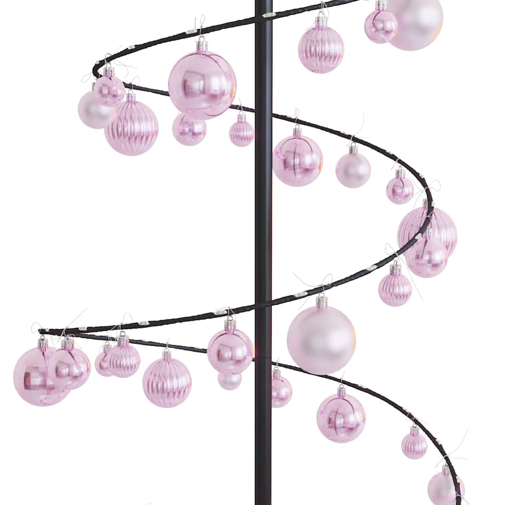 LED-juletræ med kugler 120 LED'er 180 cm varmt hvidt lys