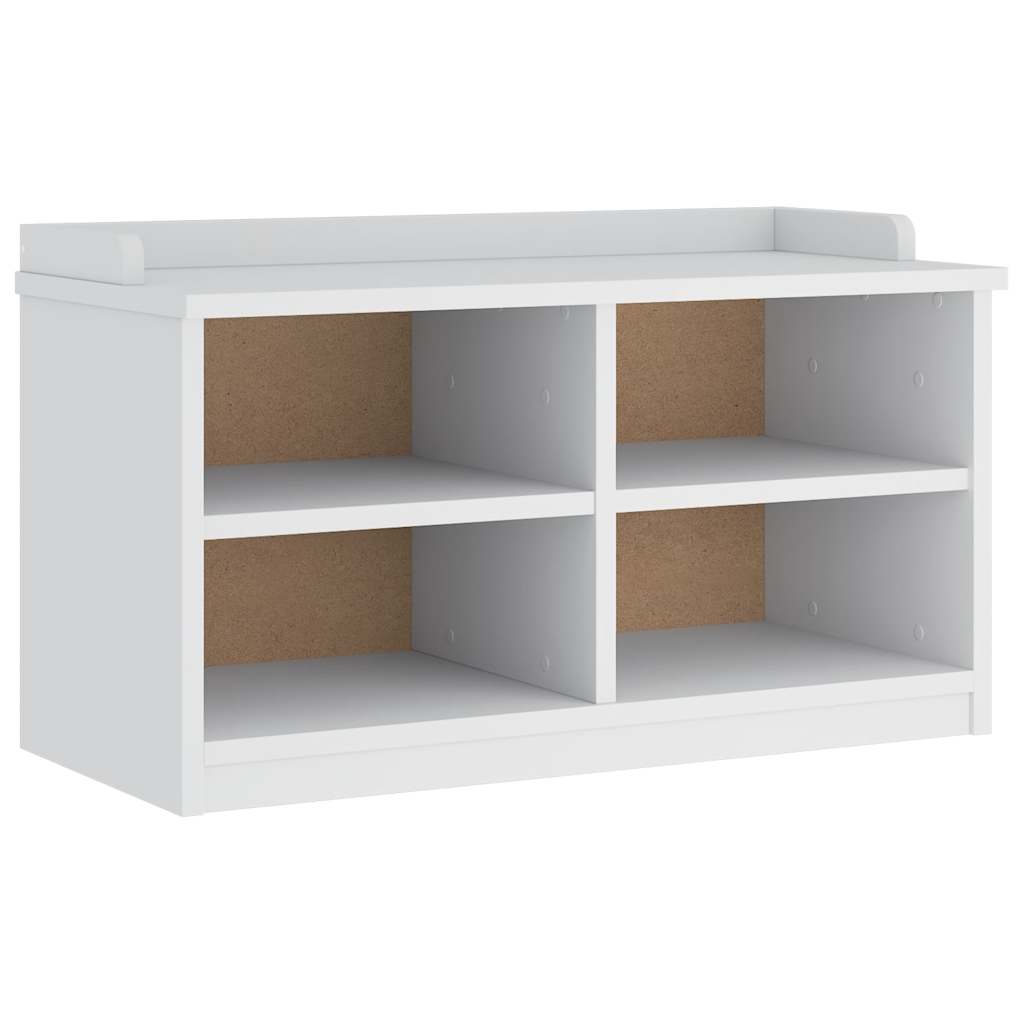 entrébænk SANDNES 87x40x50 cm massivt fyrretræ hvid
