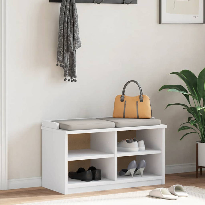 entrébænk SANDNES 87x40x50 cm massivt fyrretræ hvid