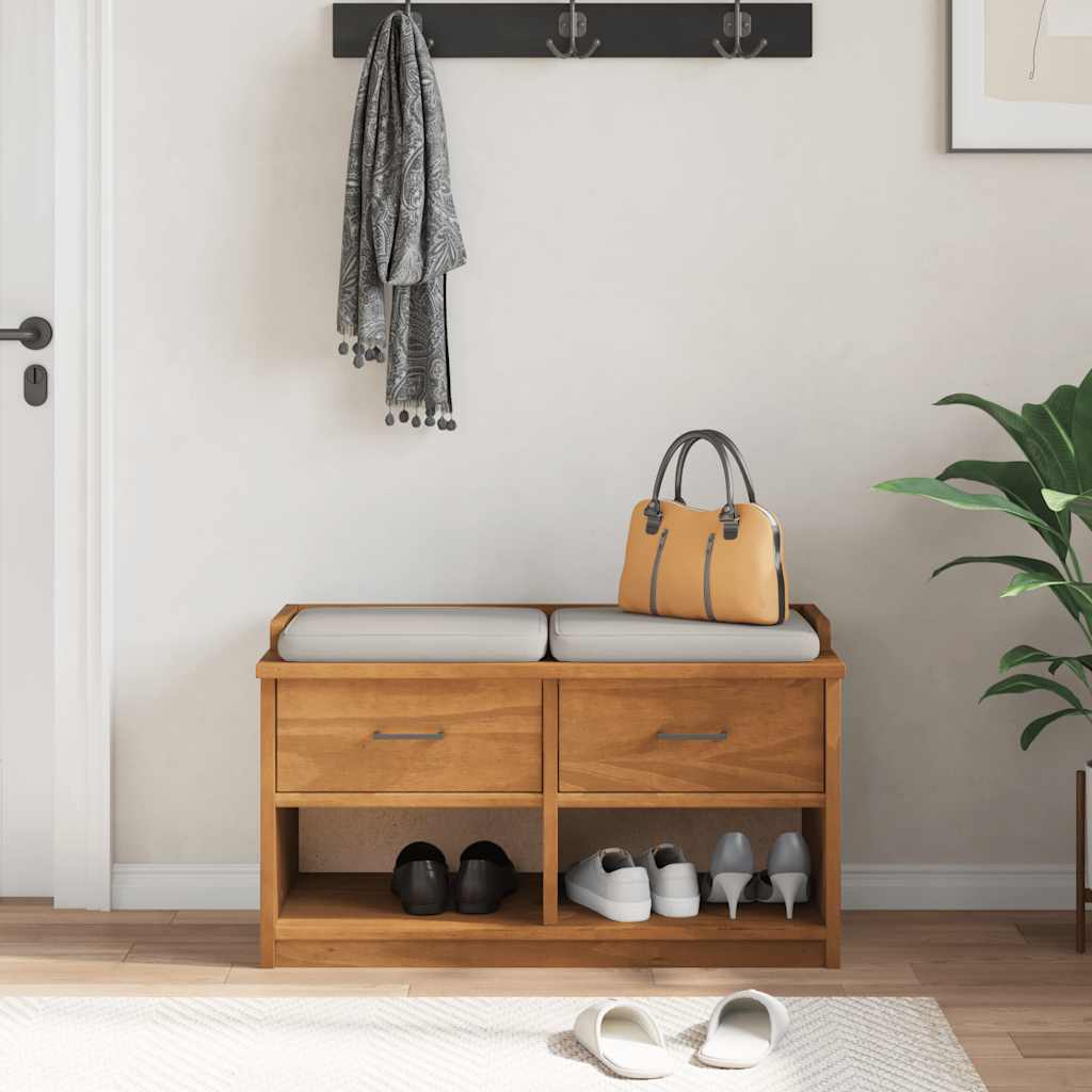 entrébænk SANDNES 87x40x50 cm massivt fyrretræ