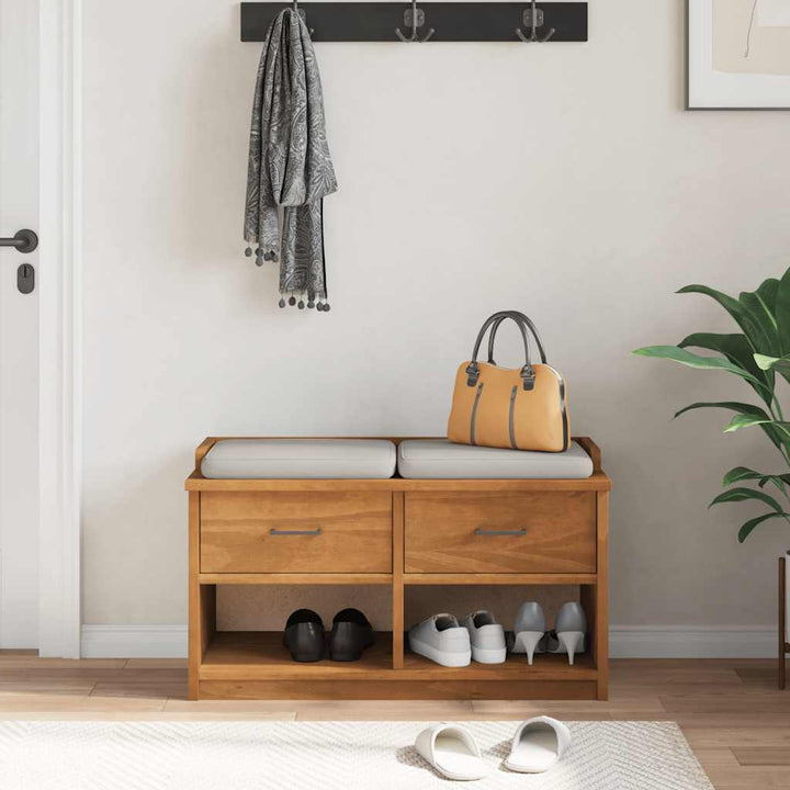 entrébænk SANDNES 87x40x50 cm massivt fyrretræ