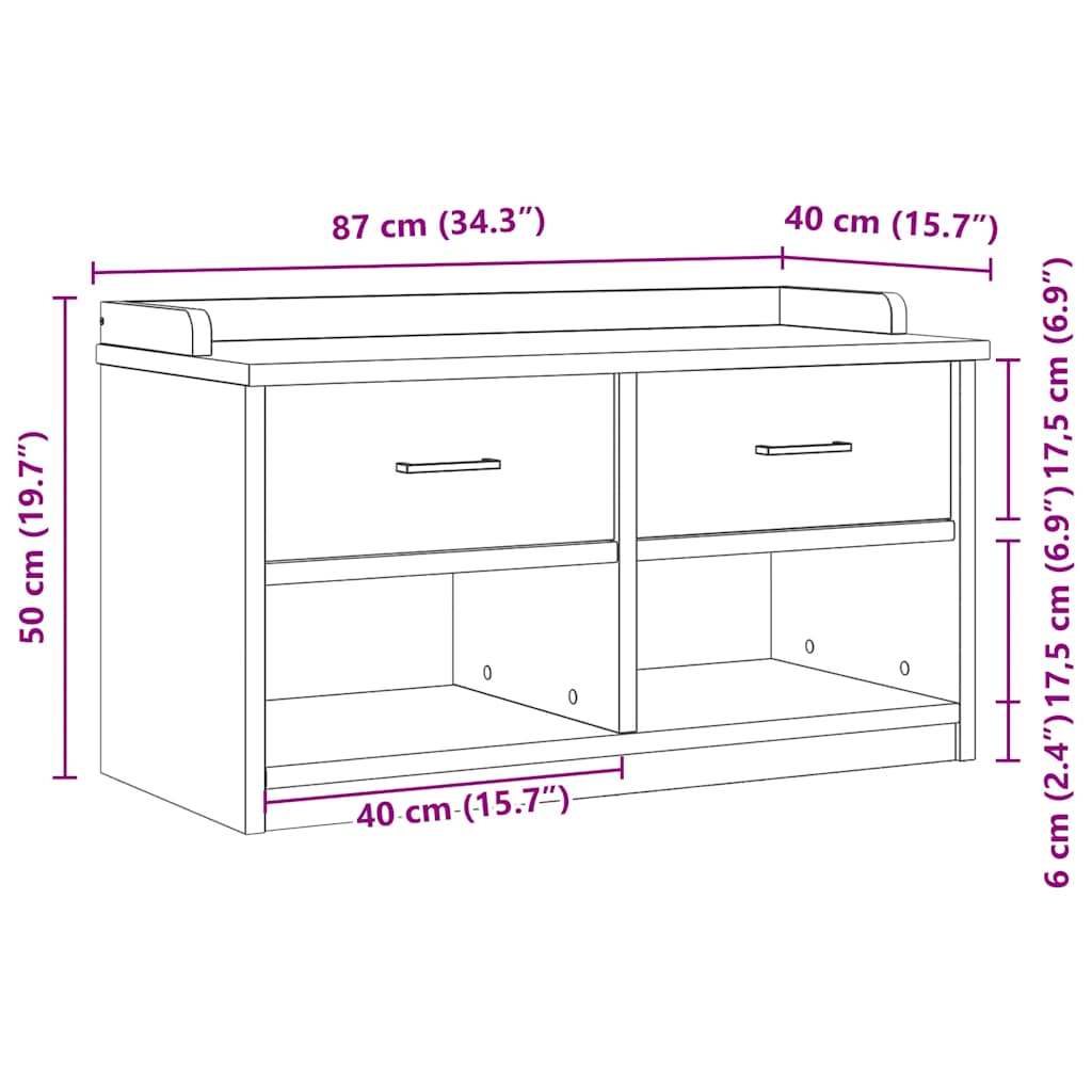 entrébænk SANDNES 87x40x50 cm massivt fyrretræ