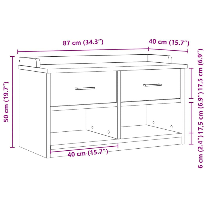entrébænk SANDNES 87x40x50 cm massivt fyrretræ