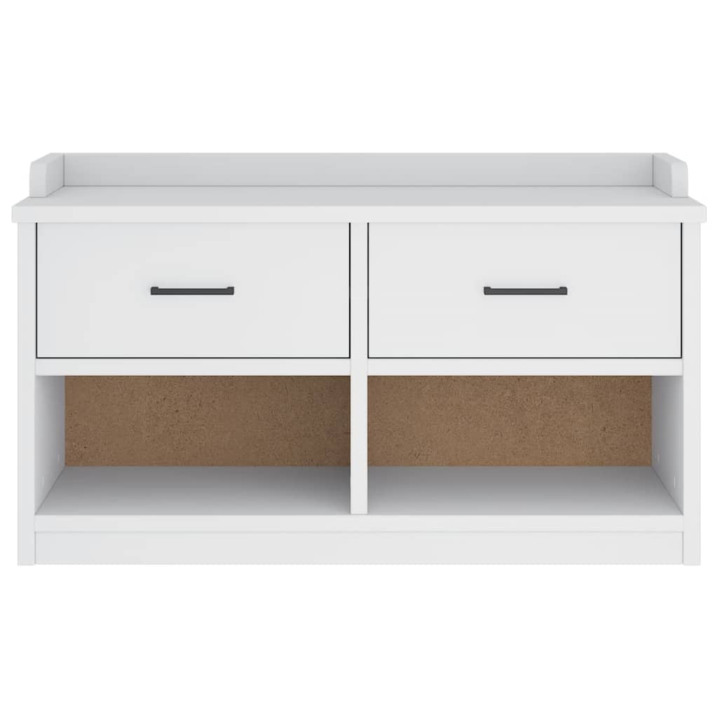 entrébænk SANDNES 87x40x50 cm massivt fyrretræ hvid