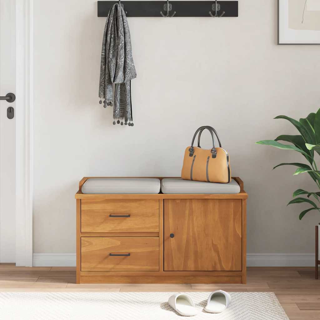 entrébænk SANDNES 87x40x50 cm massivt fyrretræ
