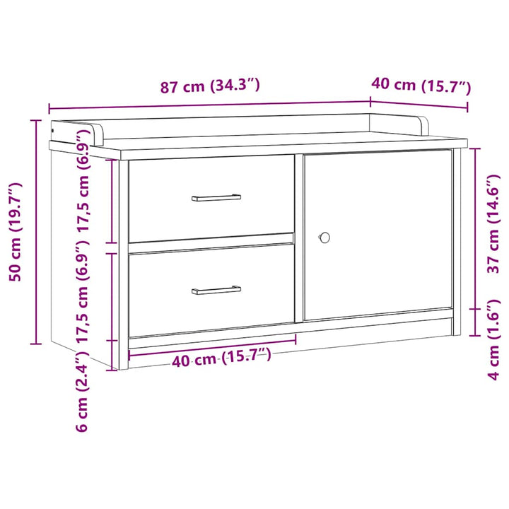 entrébænk SANDNES 87x40x50 cm massivt fyrretræ