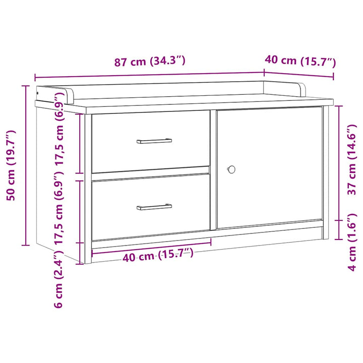 entrébænk SANDNES 87x40x50 cm massivt fyrretræ