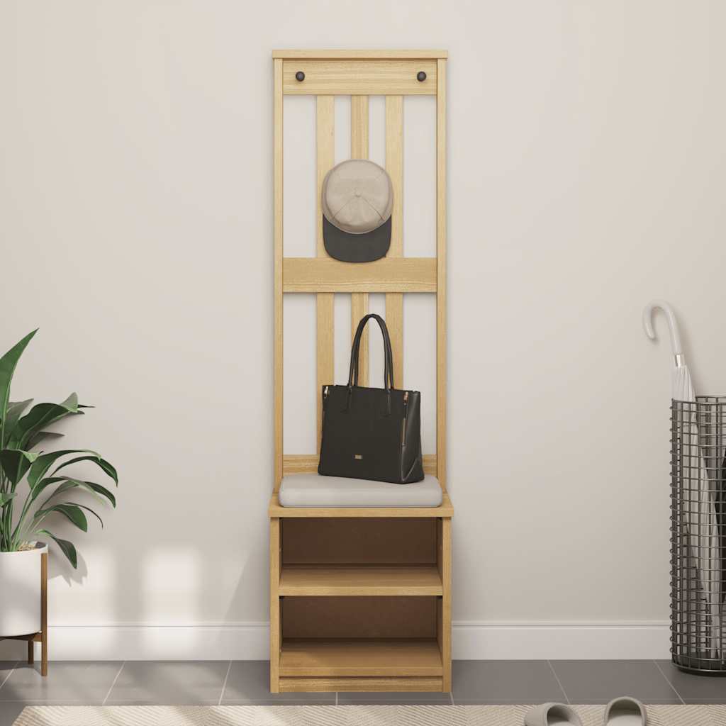 Hall træ SANDNES 45x40x159,5 cm massivt fyrretræ