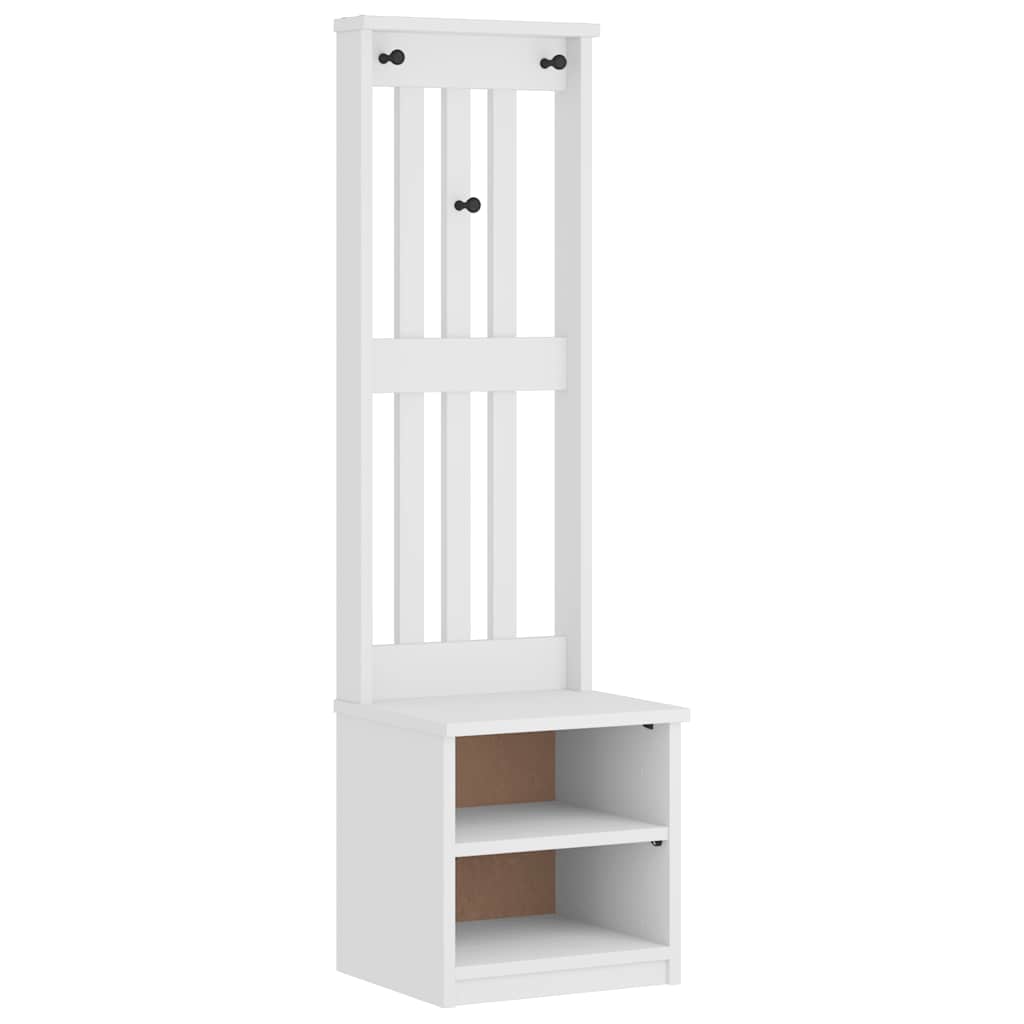 Hall træ SANDNES 45x40x159,5 cm massivt fyrretræ hvid