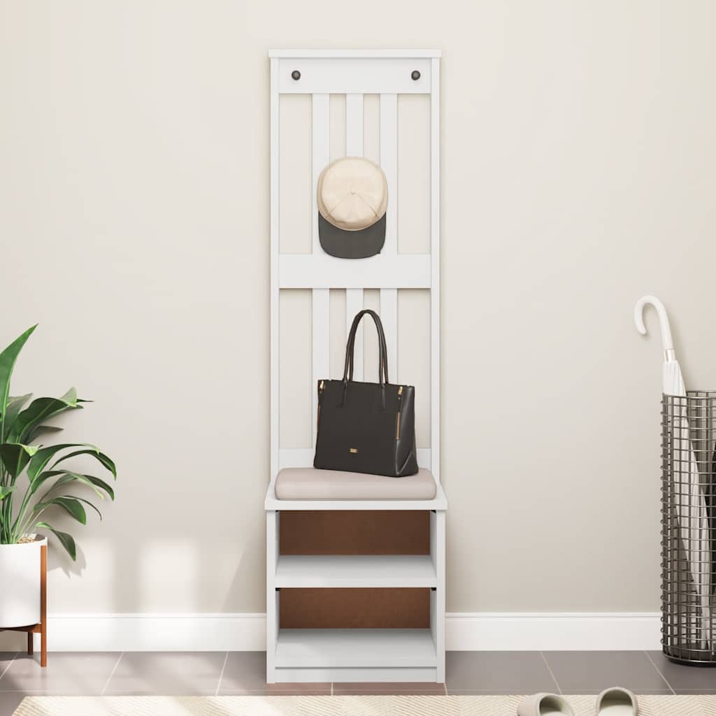 Hall træ SANDNES 45x40x159,5 cm massivt fyrretræ hvid