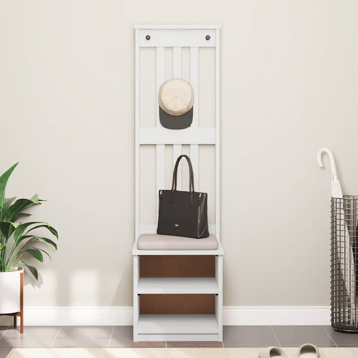 Hall træ SANDNES 45x40x159,5 cm massivt fyrretræ hvid
