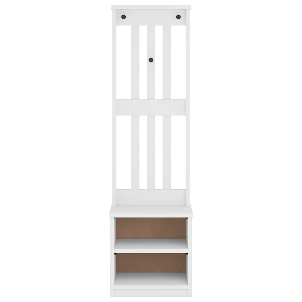 Hall træ SANDNES 45x40x159,5 cm massivt fyrretræ hvid