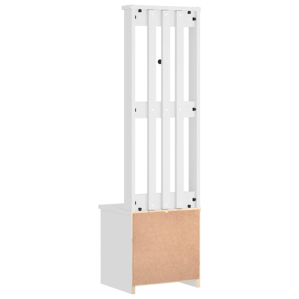 Hall træ SANDNES 45x40x159,5 cm massivt fyrretræ hvid