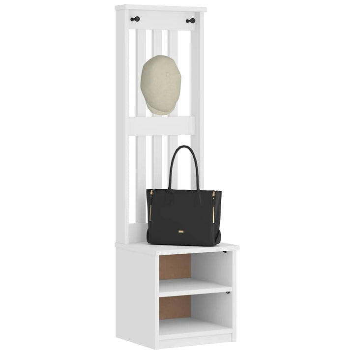 Hall træ SANDNES 45x40x159,5 cm massivt fyrretræ hvid