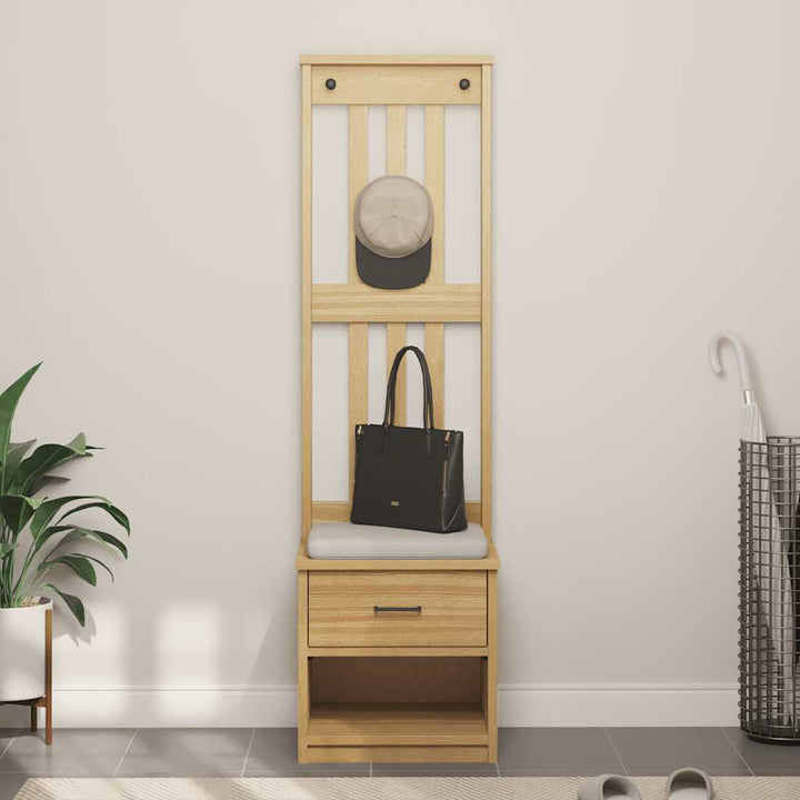 Hall træ SANDNES 45x40x159,5 cm massivt fyrretræ