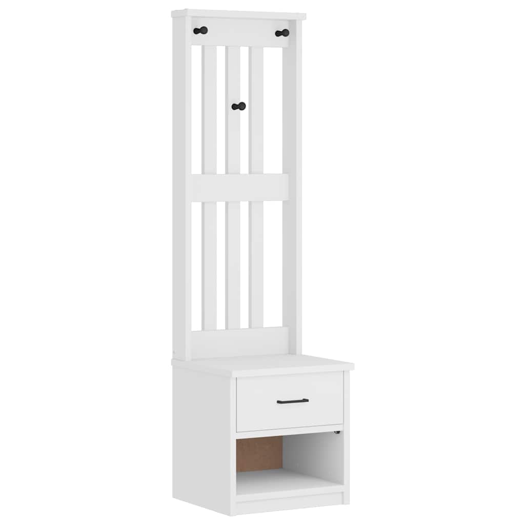 Hall træ SANDNES 45x40x159,5 cm massivt fyrretræ hvid