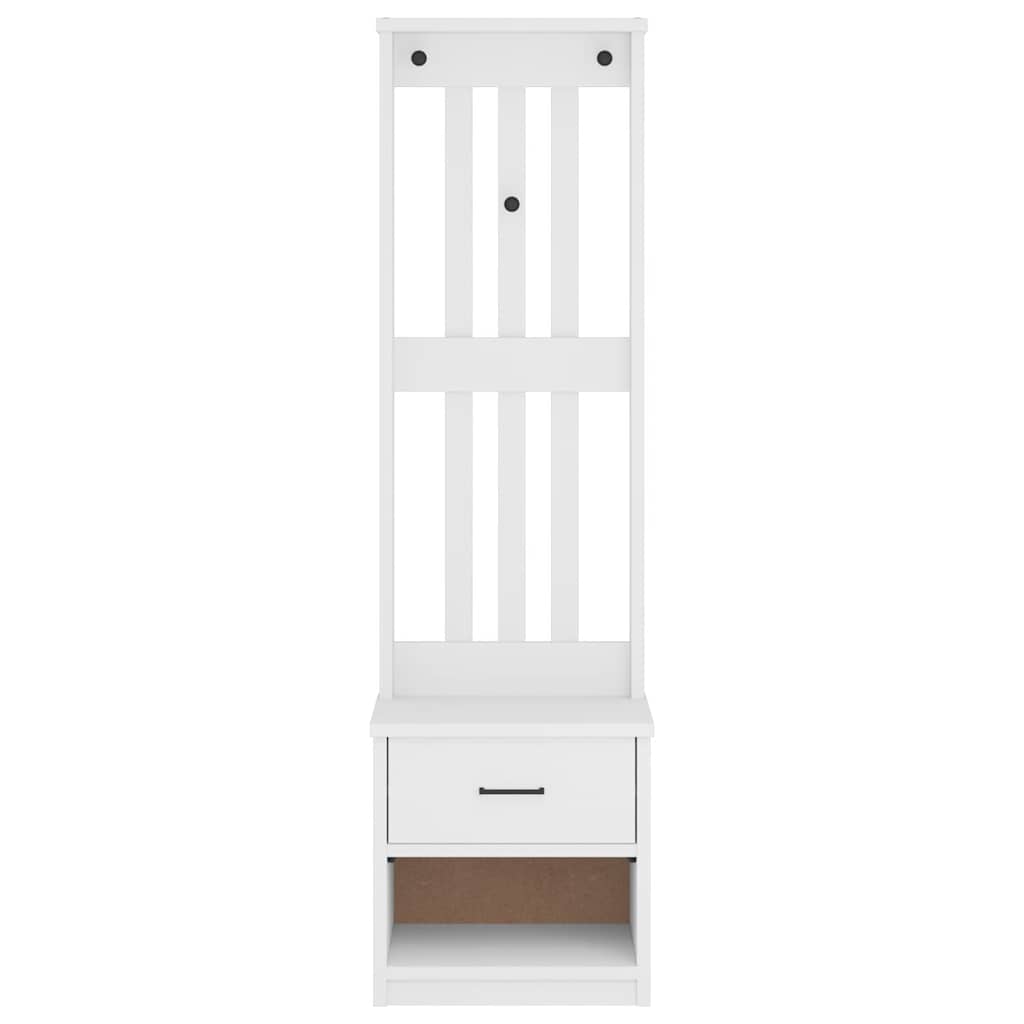 Hall træ SANDNES 45x40x159,5 cm massivt fyrretræ hvid