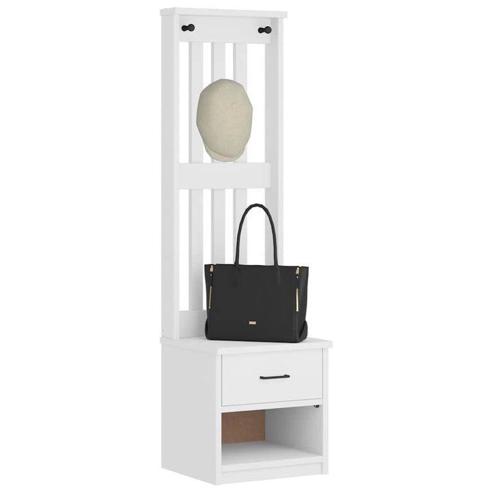 Hall træ SANDNES 45x40x159,5 cm massivt fyrretræ hvid