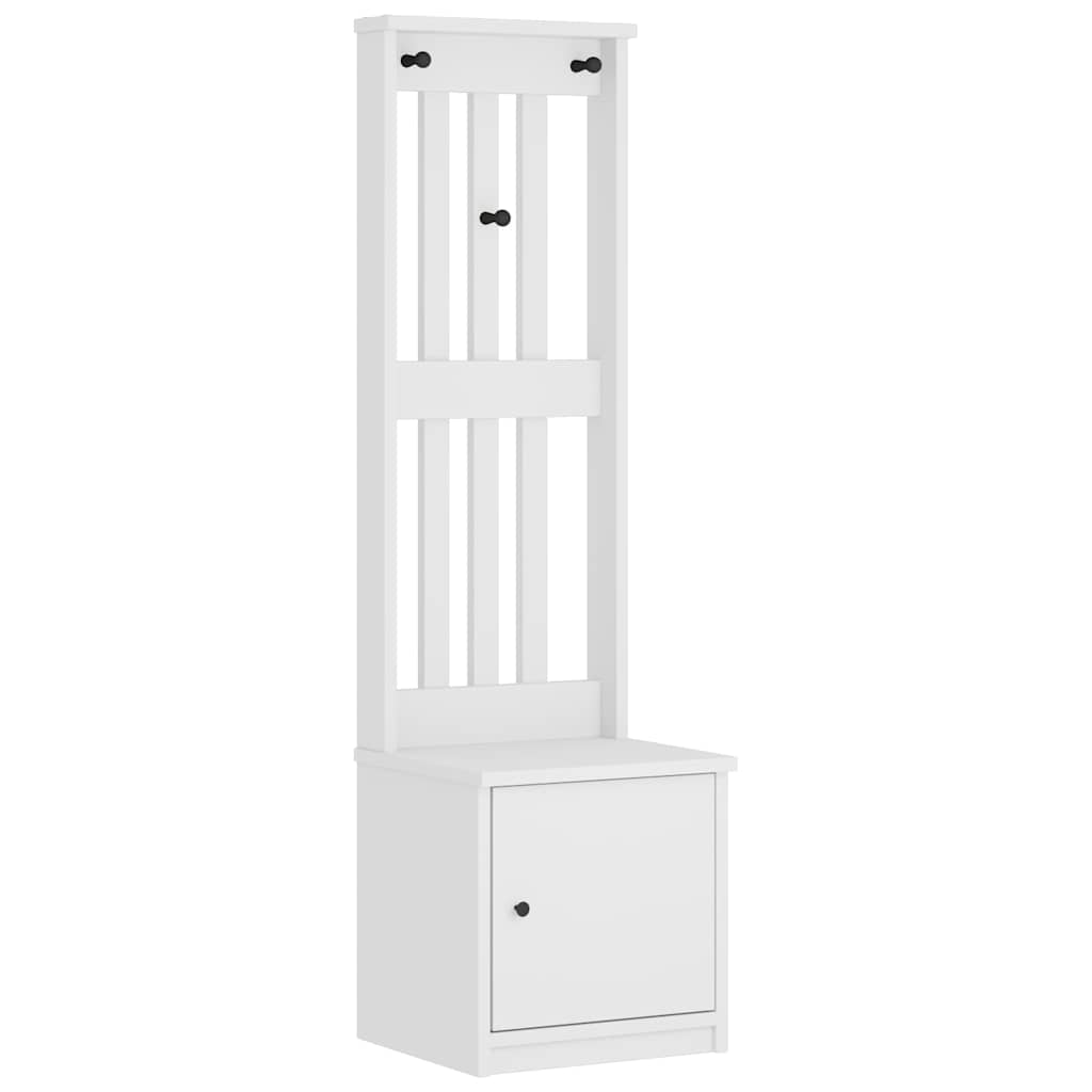 Hall træ SANDNES 45x40x159,5 cm massivt fyrretræ hvid