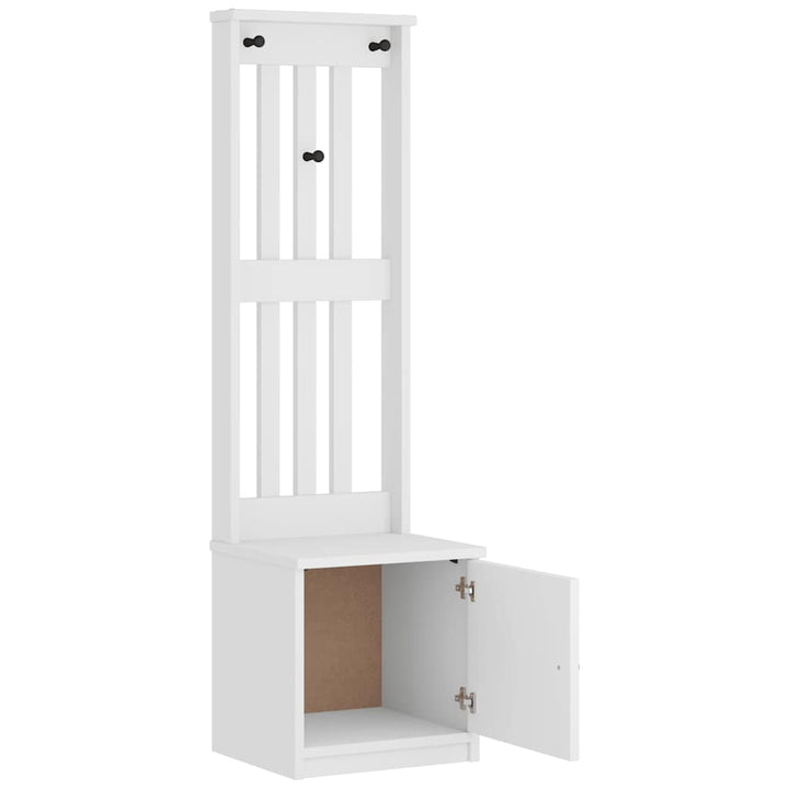 Hall træ SANDNES 45x40x159,5 cm massivt fyrretræ hvid