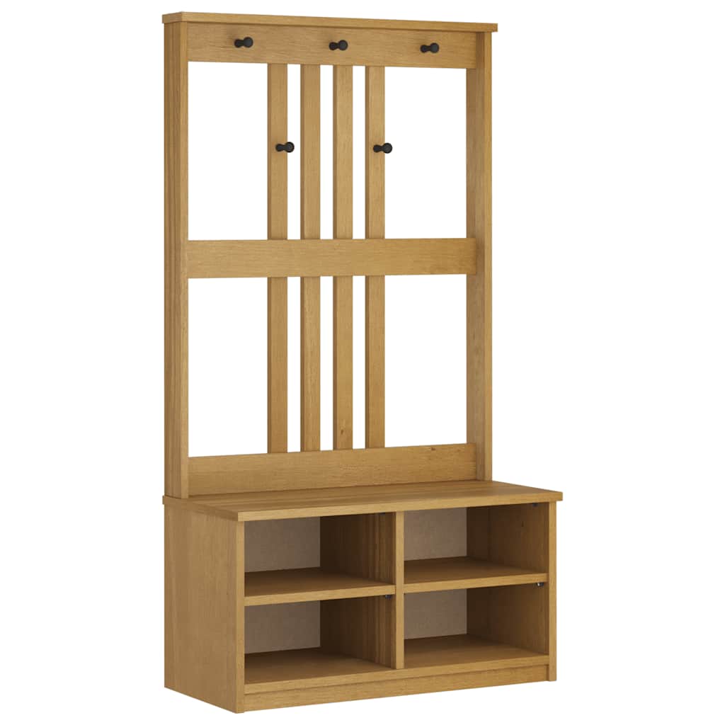 Hall træ SANDNES 87x40x159,5 cm massivt fyrretræ