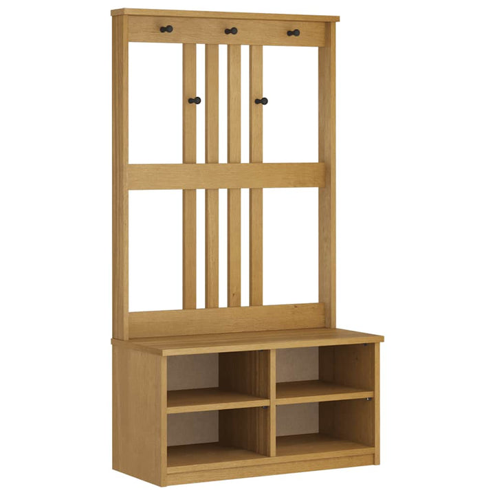 Hall træ SANDNES 87x40x159,5 cm massivt fyrretræ