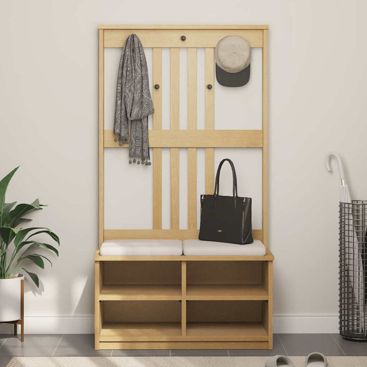 Hall træ SANDNES 87x40x159,5 cm massivt fyrretræ