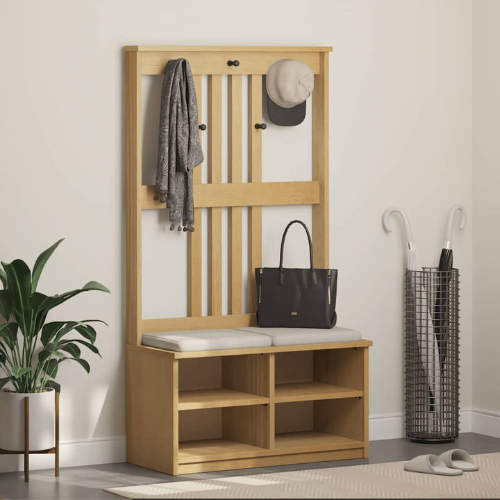 Hall træ SANDNES 87x40x159,5 cm massivt fyrretræ