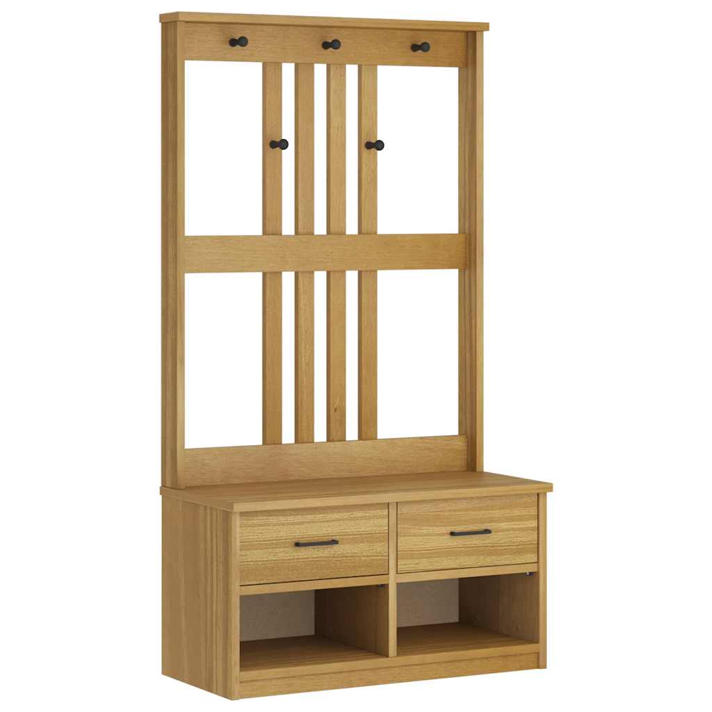 Hall træ SANDNES 87x40x159,5 cm massivt fyrretræ