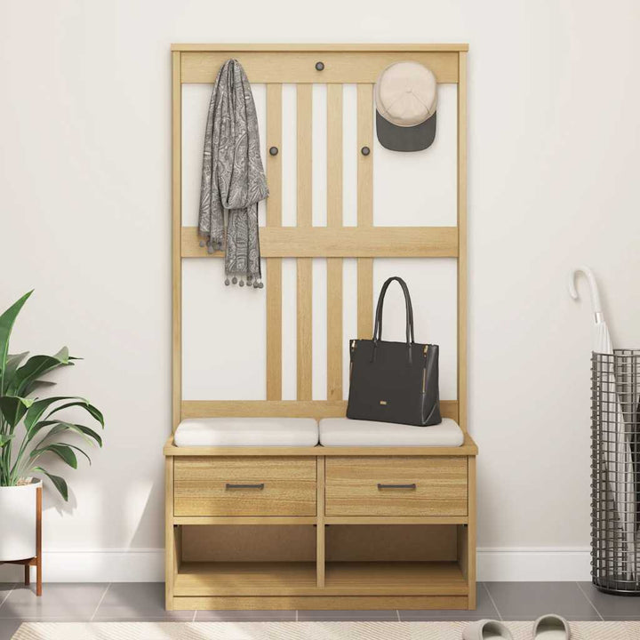 Hall træ SANDNES 87x40x159,5 cm massivt fyrretræ
