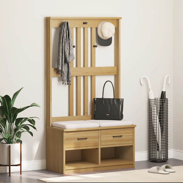 Hall træ SANDNES 87x40x159,5 cm massivt fyrretræ