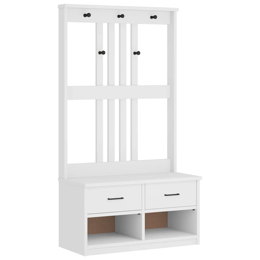 Hall træ SANDNES 87x40x159,5 cm massivt fyrretræ hvid