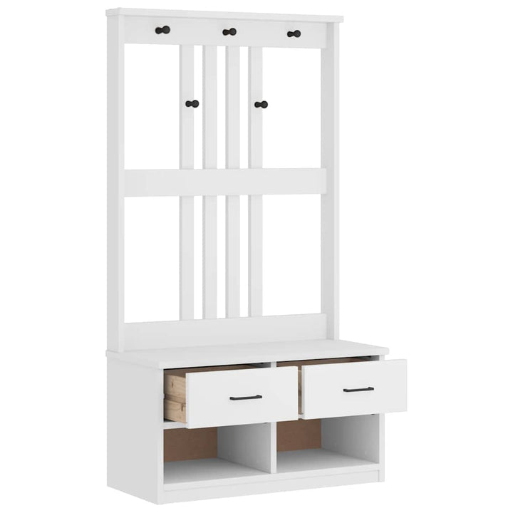 Hall træ SANDNES 87x40x159,5 cm massivt fyrretræ hvid