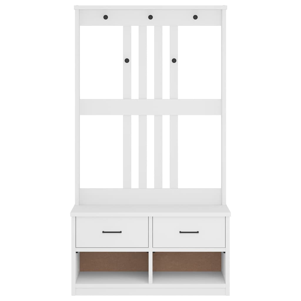 Hall træ SANDNES 87x40x159,5 cm massivt fyrretræ hvid