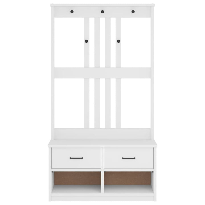 Hall træ SANDNES 87x40x159,5 cm massivt fyrretræ hvid