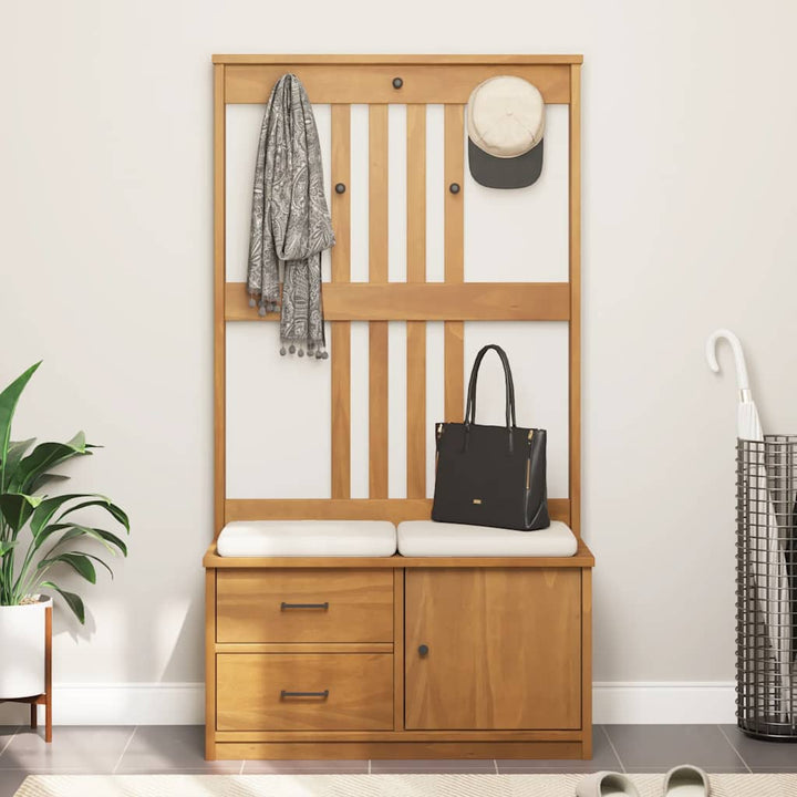 Hall træ SANDNES 87x40x159,5 cm massivt fyrretræ