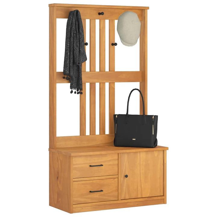 Hall træ SANDNES 87x40x159,5 cm massivt fyrretræ