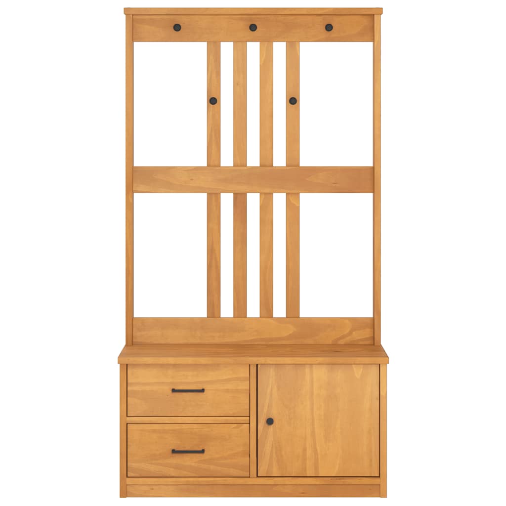 Hall træ SANDNES 87x40x159,5 cm massivt fyrretræ