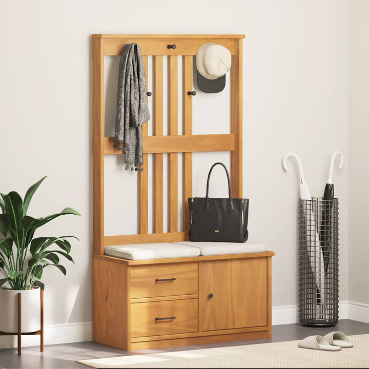 Hall træ SANDNES 87x40x159,5 cm massivt fyrretræ